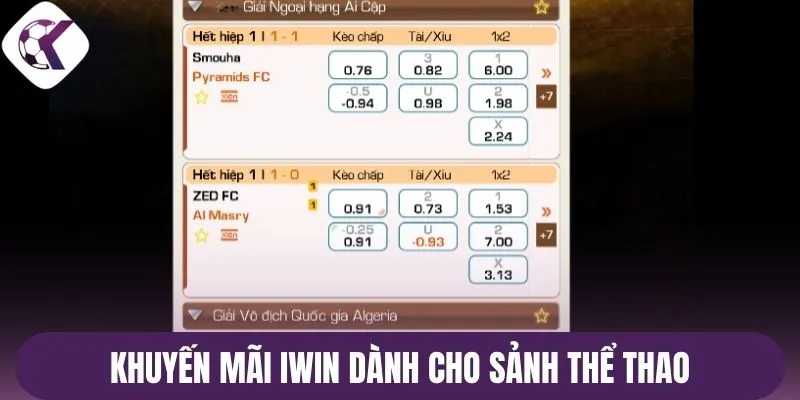 Khuyến mãi iwin dành cho sảnh thể thao